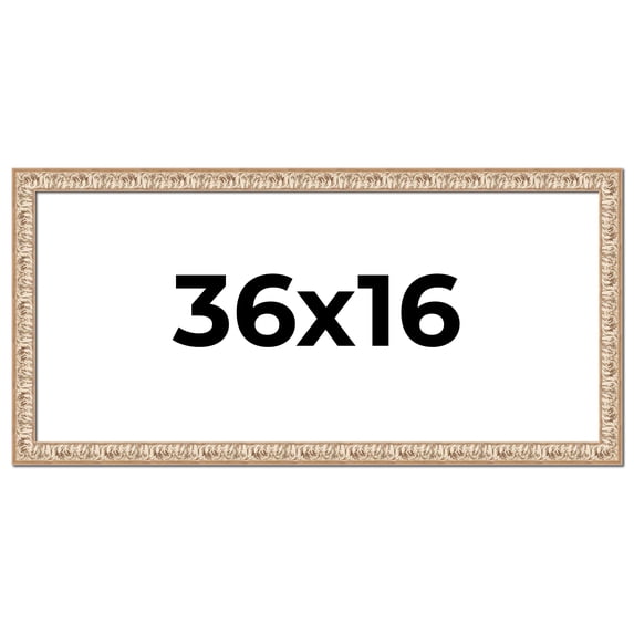 36x16 Frame White Real Wood Picture Frame Width 1.5 inches | Interior Frame Depth 0.5 inches |