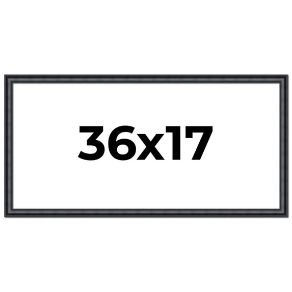 36x17 Frame Black Real Wood Picture Frame Width 1.25 inches | Interior Frame Depth 0.5 inches |