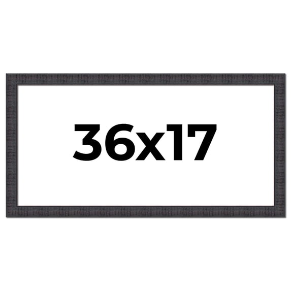 36x17 Frame Brown Rustic Solid Wood Picture Frame 1.5 Inches Wide | Interior Frame Depth 0.5 Inches