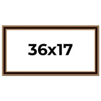 36x17 Frame Gold Brown Plein Air Vintage Solid Wood Picture Frame | 1.75 Inches Moulding Width |
