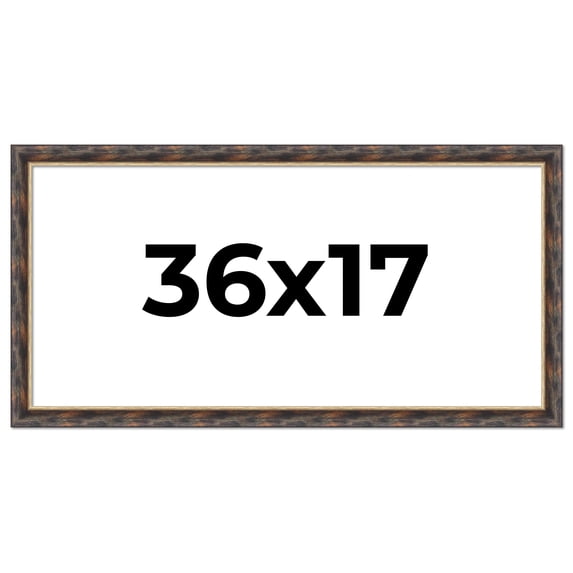 36x17 Frame Gold Real Wood Picture Frame Width 1.5 inches | Interior Frame Depth 0.5 inches |