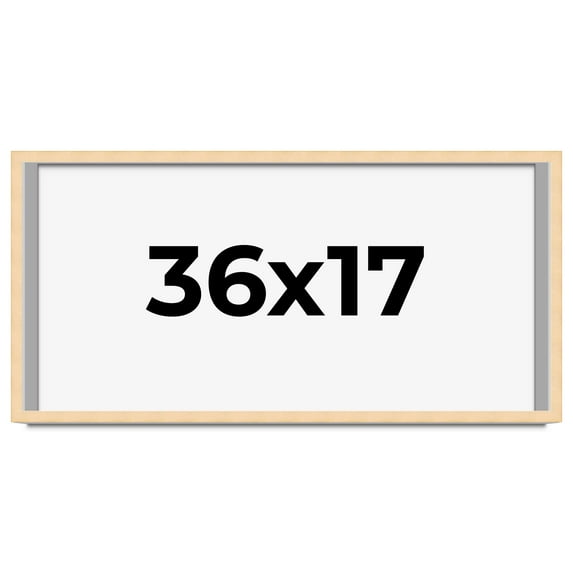 36x17 Frame Natural Wood Picture Frame | 0.75 Inch Moulding Width | with UV Acrylic Plexiglass,