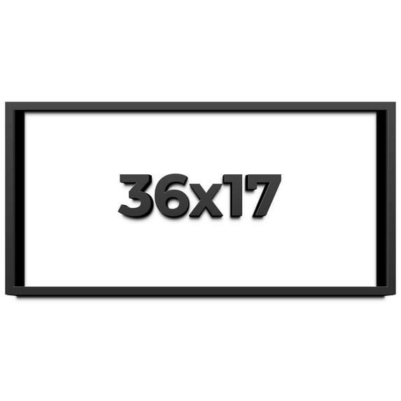 36x17 Shadow Box Frame Black | 1 inches Deep Real Wood Contemporary Shadowbox Display Frame | UV