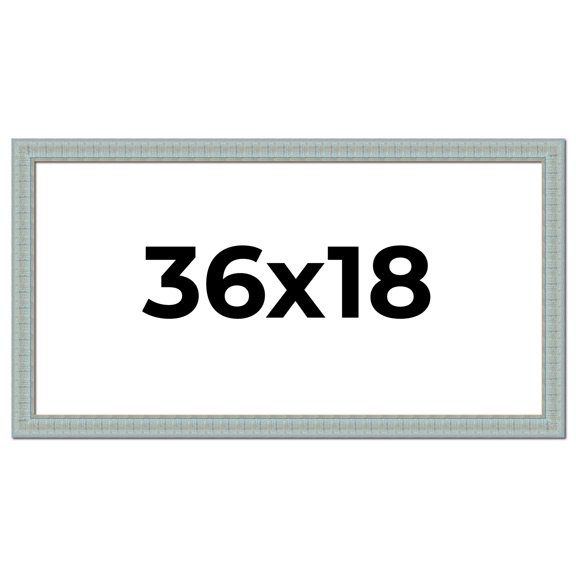36x18 Frame Blue Teal Distressed Solid Wood Picture Frame | 1.625 Inch Moulding Width | Sonoma Blue
