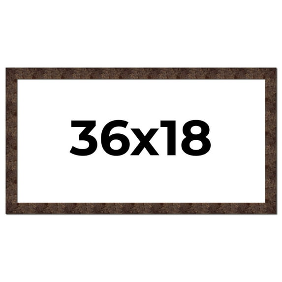 36x18 Frame Brown Burl Real Wood Picture Frame Width 1.625 Inches | Interior Frame Depth 0.5 Inches