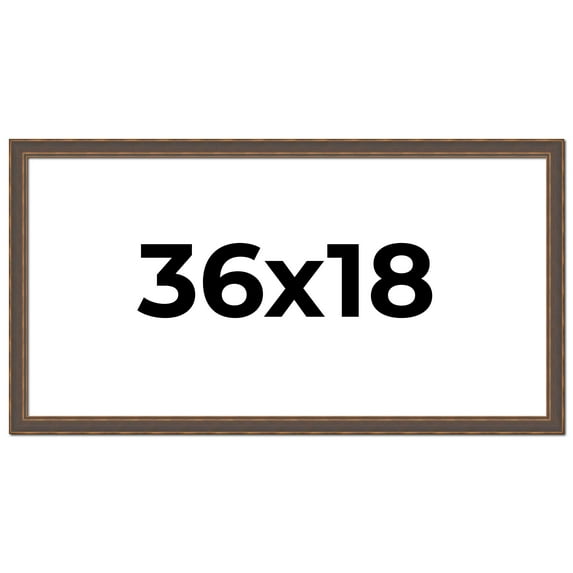 36x18 Frame Golden Caramel Solid Wood Bronze Picture Frame | 1.25 Inch Moulding Width | 0.5 Inch