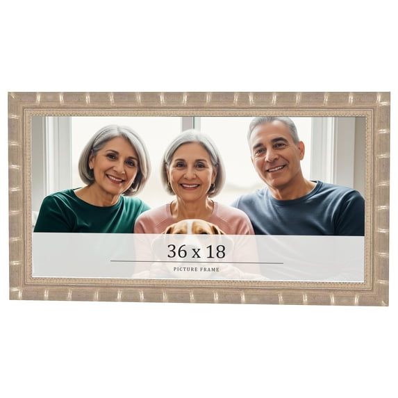 36x18 Frame Silver Real Wood Picture Frame Width 1.5 inches | Interior Frame Depth 0.5 inches |