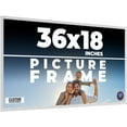 thumbnail image 1 of 36x18 Frame White Solid Wood Picture Frame Includes UV Acrylic Shatter Guard Front, Acid Free Foam, 1 of 7