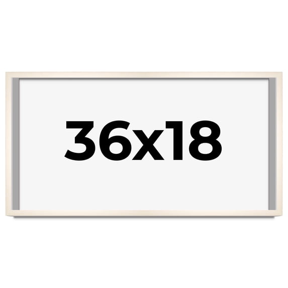36x18 Frame White Wash Solid Wood Picture Frame | 0.75 Inch Moulding Width | Includes UV Acrylic