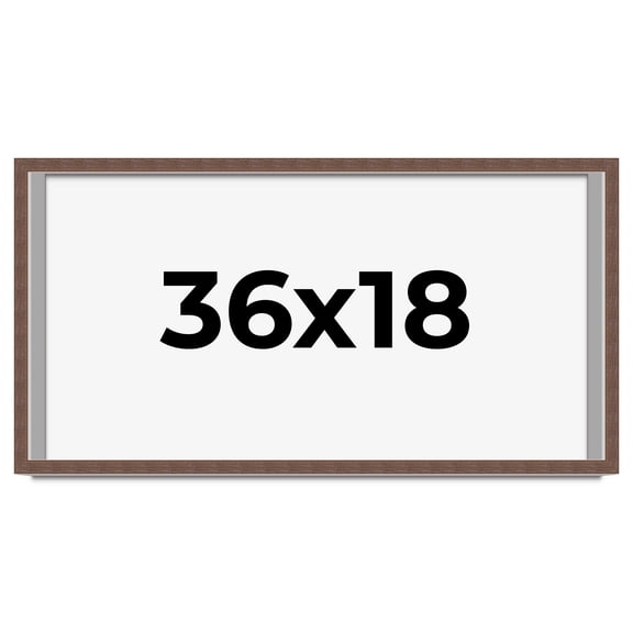 36x18 Shadow Box Frame Brown | 1.125 inches Deep Real Wood Rustic Shadowbox Display Frame | UV