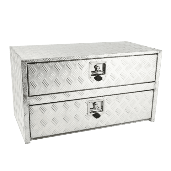 36x18x20" Alum Truck Tool Box Underbody Toolbox w/ Drop Door and Drawer Silver
