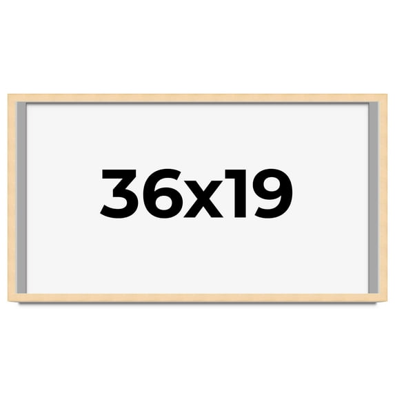 36x19 Frame Natural Wood Picture Frame | 0.75 Inch Moulding Width | with UV Acrylic Plexiglass,