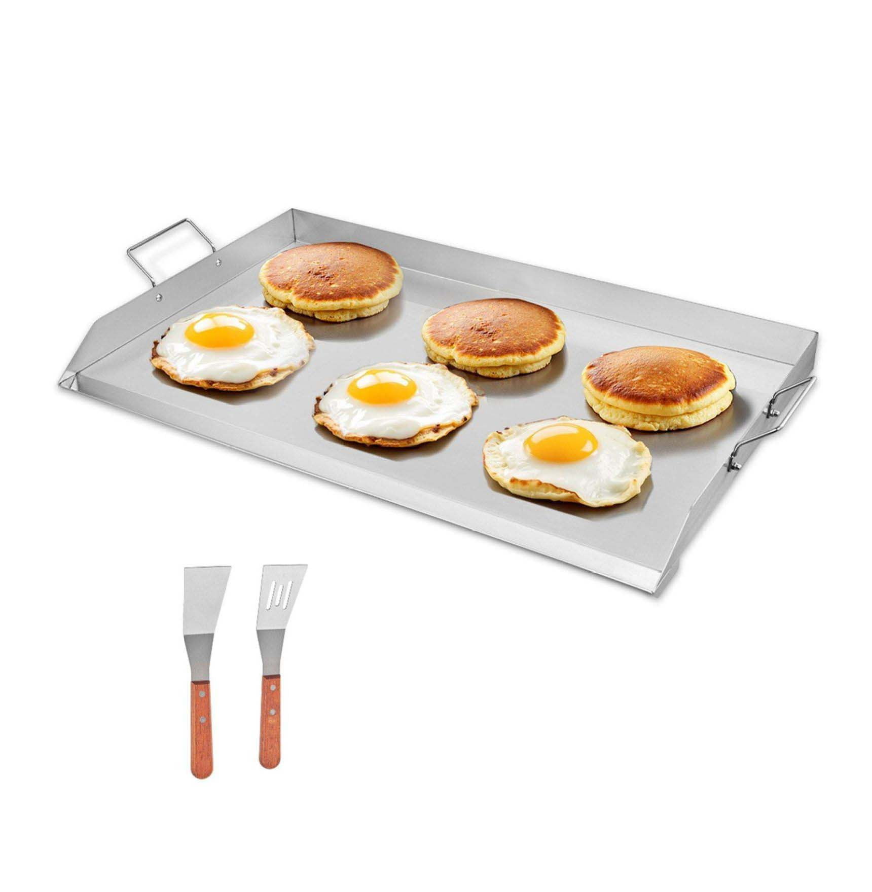 36x22 Flat Top Griddle Stainless Steel - Universal BBQ Grill Pan - Outdoor Gas Grill Accessory - Heavy Duty Cookware - Commercial Grade
