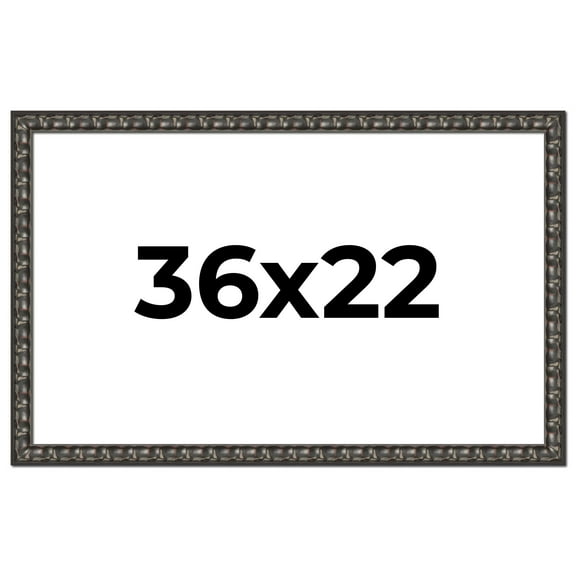 36x22 Frame Black-Brown Medieval Solid Wood Picture Frame | 1.5 Inch Moulding Width | Gotham