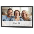 thumbnail image 1 of 36x22 Frame Black Charcoal Grey Wood Textured Picture Frame | 0.75 Inch Moulding Width | Gunmetal, 1 of 8