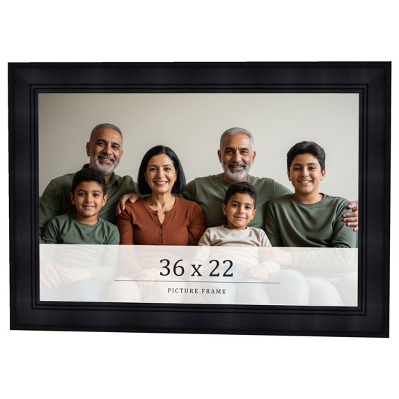 36x22 Frame Black Passaggi Solid Wood Picture Frame Width 1.5 Inches | Interior Depth 0.5 Inches |