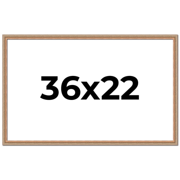 36x22 Frame Brown 60's Wooden Cabinet Solid Wood Picture Frame | 1 Inch Moulding Width | Complete