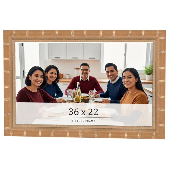 36x22 Frame Gold Real Wood Picture Frame Width 1.5 inches | Interior Frame Depth 0.5 inches |