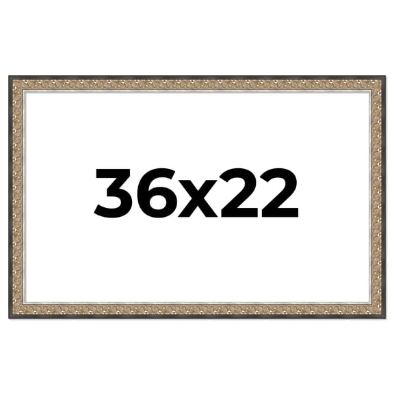 36x22 Frame Silver Real Wood Picture Frame Width 1.75 Inches | Interior Frame Depth 0.5 Inches |