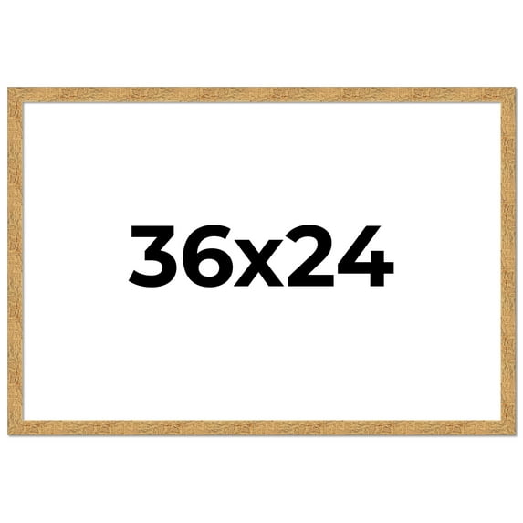 36x24 Frame Beige Real Wood Picture Frame Width 1.25 inches | Interior Frame Depth 0.5 inches |