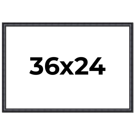 36x24 Frame Black Real Wood Picture Frame Width 1.25 inches | Interior Frame Depth 0.5 inches |