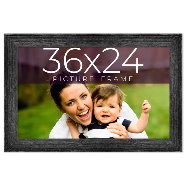 36x24 Frame Black Real Wood Picture Frame Width 1.5 inches