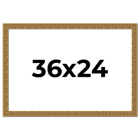 36x24 Frame Black and Gold Distressed Solid Wood Sonoma Picture Frame | 1.625 Inch Moulding Width |