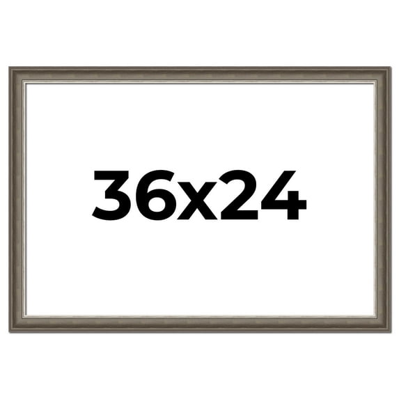 36x24 Frame Brown Solid Wood Picture Frame | 1.75 Inch Moulding Width | Austin Frame Complete with