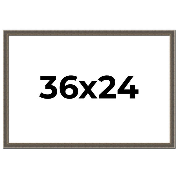 36x24 Frame Silver Real Wood Picture Frame Width 1.25 Inches | Interior Frame Depth 0.5 Inches |