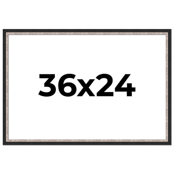 36x24 Frame Silver Real Wood Picture Frame Width 1.25 Inches | Interior Frame Depth 0.75 Inches |