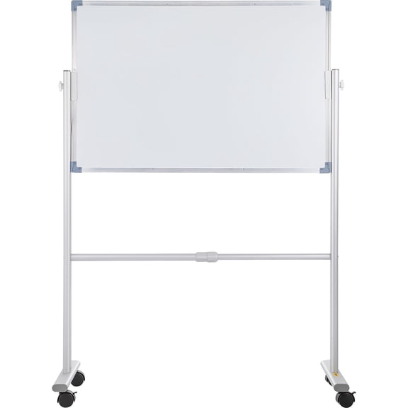 36x24 Inch Mobile Magnetic Whiteboard,Double Sided,360 Degree Rotation,Adjustable Height,Lockable Wheels,Ideal for Office,School,Home.