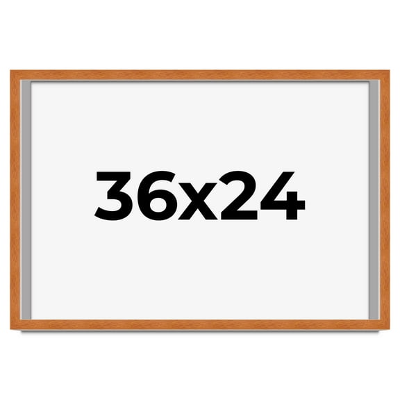 36x24 Shadow Box Frame Brown | 0.875 Inches Deep Real Wood Contemporary Shadowbox Display Frame |