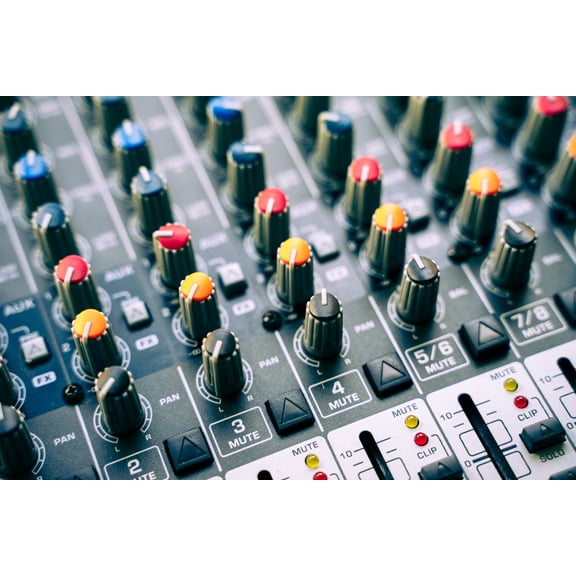 36x24 in Photographic Print Poster Mixer Dj Music Controller Buttons Sound studio
