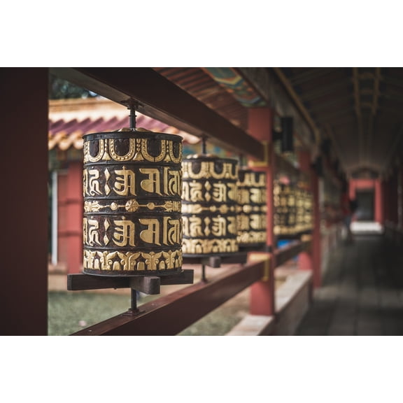 36x24 in Photographic Print Poster Temple Prayer wheel Buddhism Buddhist Religion