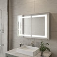 thumbnail image 1 of 36x24 inch Bathroom Medicine Cabinet with Mirror, Wall Mounted Aluminium body Large Storage Vanity Mirror Cabinet, Anti-Fog Adjustable LED Lights, 1 of 10