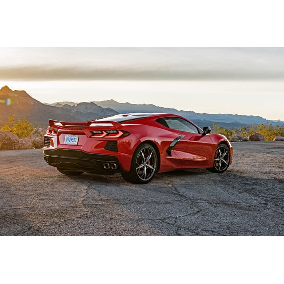 36x24in 2020 Chevrolet Corvette Stingray Side Rear View Red 【Laminated ...