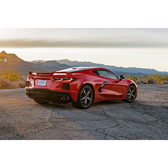36x24in 2020 Chevrolet Corvette Stingray Side Rear View Red 【Photo Paper】
