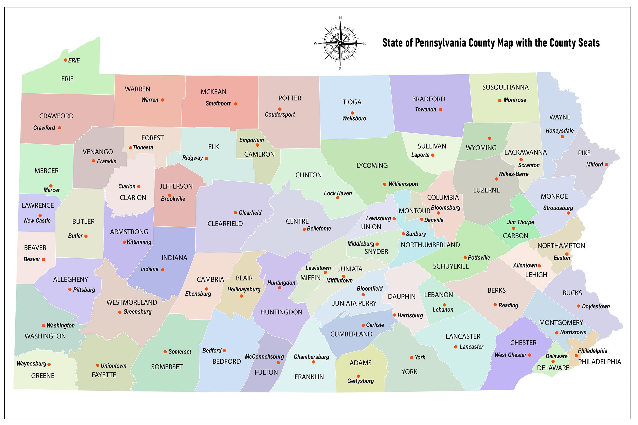 36x24in State Of Pennsylvania County Map With The County Seats 36x24in State Of Pennsylvania County Map With The County Seats Laminated 45e47a3e 4b40 44ef Bada 139222d11c20.06bf2d117079a0e390304a90617cac3c