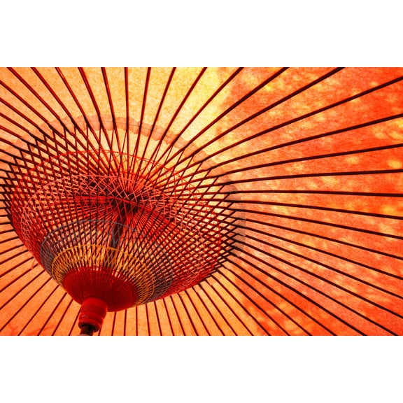 36x24in Umbrella Oilpaper Kyoto Japan Coarse Paper Bamboo 【Photo Paper】