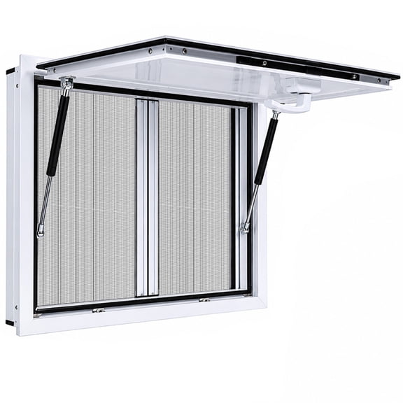 36x24x36'' Commercial Concession Window Aluminum Alloy Sliding Window Pass-Through Opening for Ticket Booths and Trailers