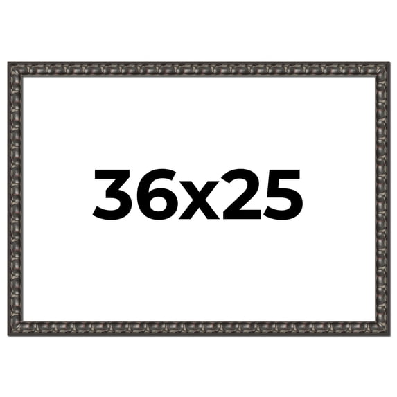 36x25 Frame Black-Brown Medieval Solid Wood Picture Frame | 1.5 Inch Moulding Width | Gotham