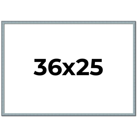 36x25 Frame Blue Scuffed Farm Board Solid Wood Picture Frame Width 0.75 Inches | Interior Depth 0.5