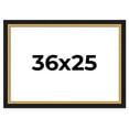 thumbnail image 1 of 36x25 Frame Gold Real Wood Picture Frame Width 2.25 Inches | Interior Frame Depth 0.5 Inches |, 1 of 8