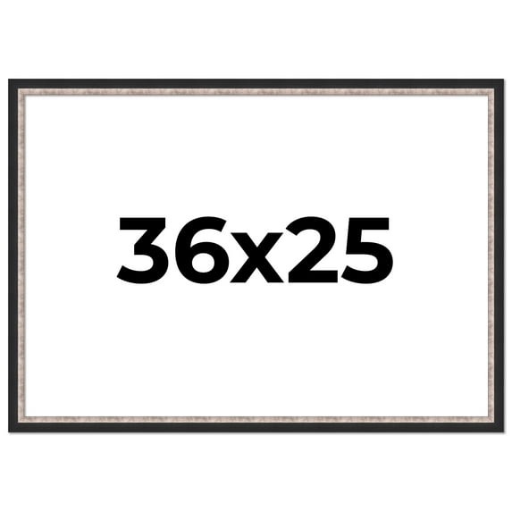 36x25 Frame Silver Real Wood Picture Frame Width 1.25 Inches | Interior Frame Depth 0.75 Inches |