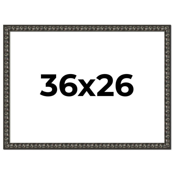 36x26 Frame Black-Brown Medieval Solid Wood Picture Frame | 1.5 Inch Moulding Width | Gotham