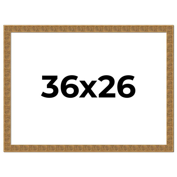 36x26 Frame Black and Gold Distressed Solid Wood Sonoma Picture Frame | 1.625 Inch Moulding Width |