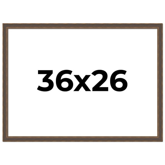36x26 Frame Golden Caramel Solid Wood Bronze Picture Frame | 1.25 Inch Moulding Width | 0.5 Inch