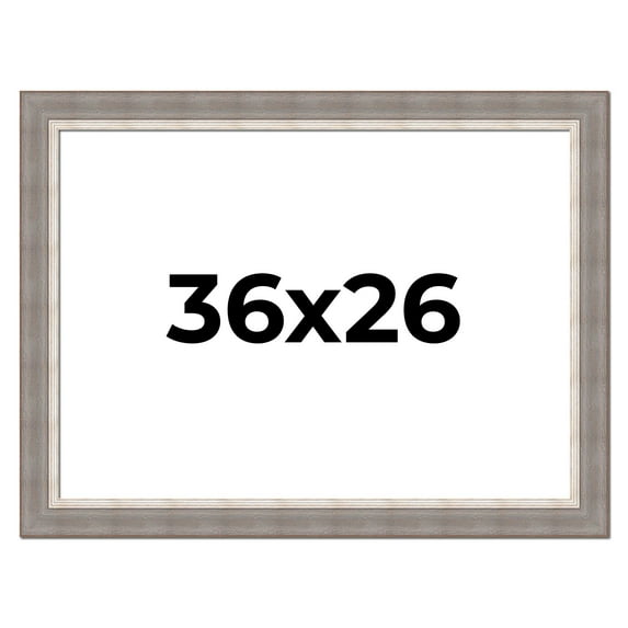 36x26 Frame Grey Real Wood Picture Frame Width 2.75 Inches | Interior Frame Depth 0.5 Inches |