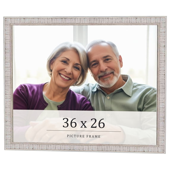 36x26 Frame White Real Wood Picture Frame Width 0.75 inches | Interior Frame Depth 0.5 inches |