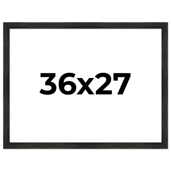 36x27 Black Rustic Wide Barnwood Picture Frame - UV Acrylic, Foam Board Backing, Hanging Hardware